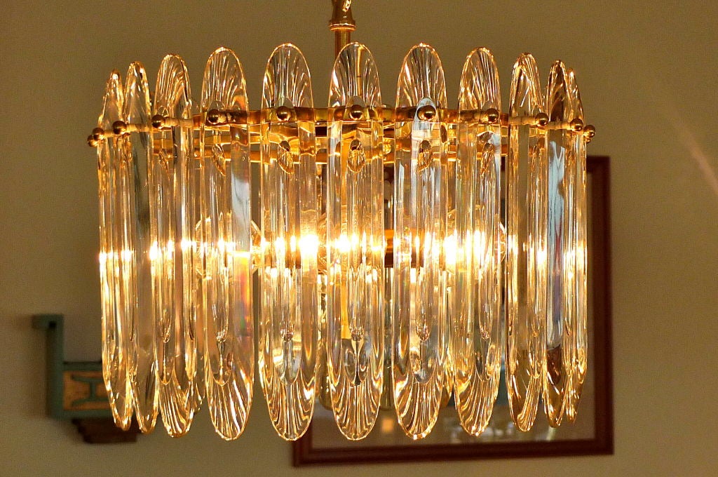 Gaetano Sciolari Crystal Round Chandelier 1960 - Small