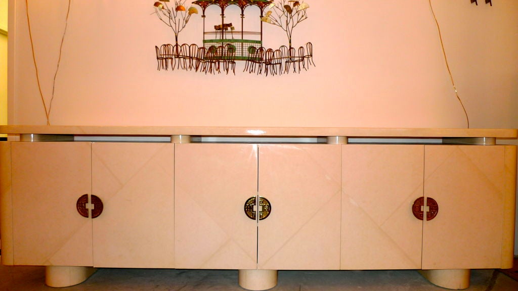 Parchment Lacquered Freestanding Sideboard