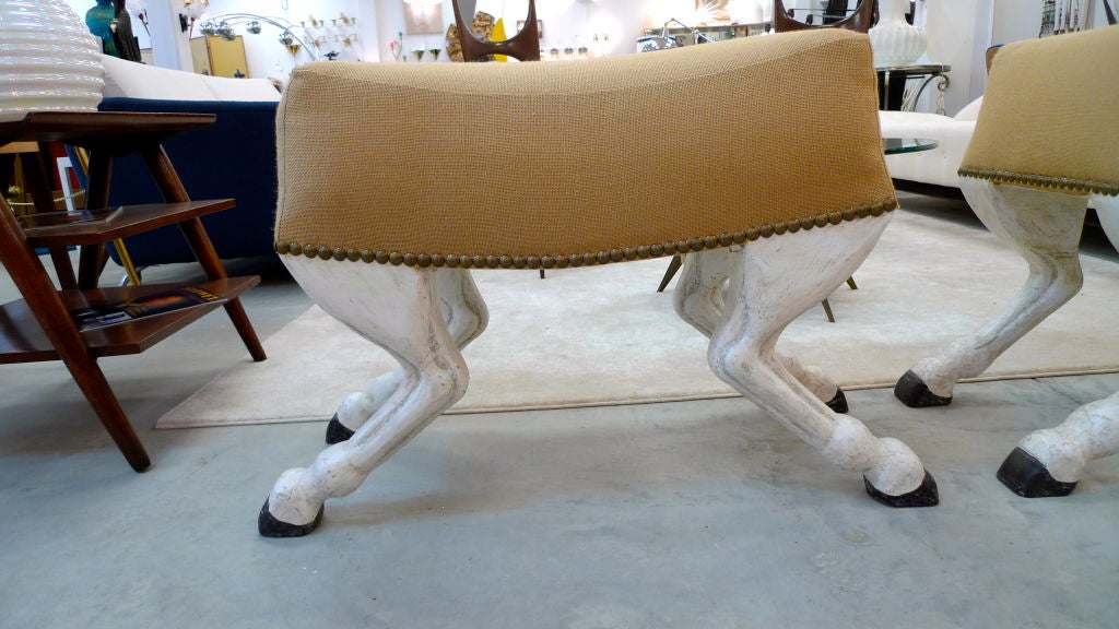 Pair of Italian Zoomorphic Hoof Legged Stools 3