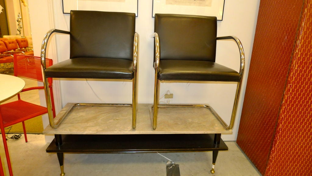 Pareja de sillas Mies van der Rohe Tubular Chrome Brno de Knoll Italiano en venta