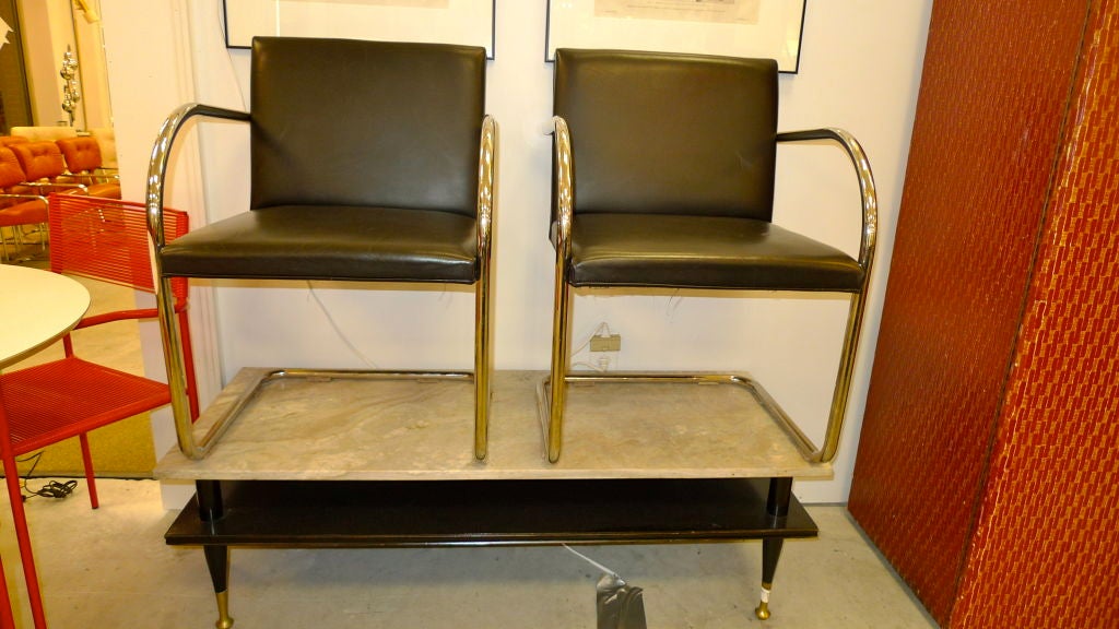 Italian Pair of Mies van der Rohe Tubular Chrome Brno Chairs by Knoll For Sale