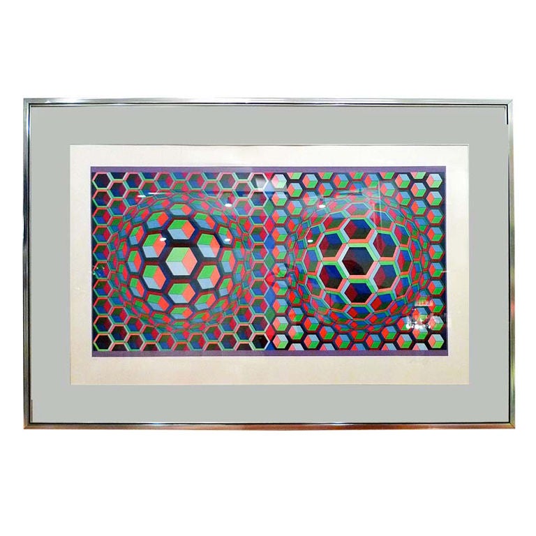Signed & Numbered Victor Vasarely OpArt Silk Screen Lithograph