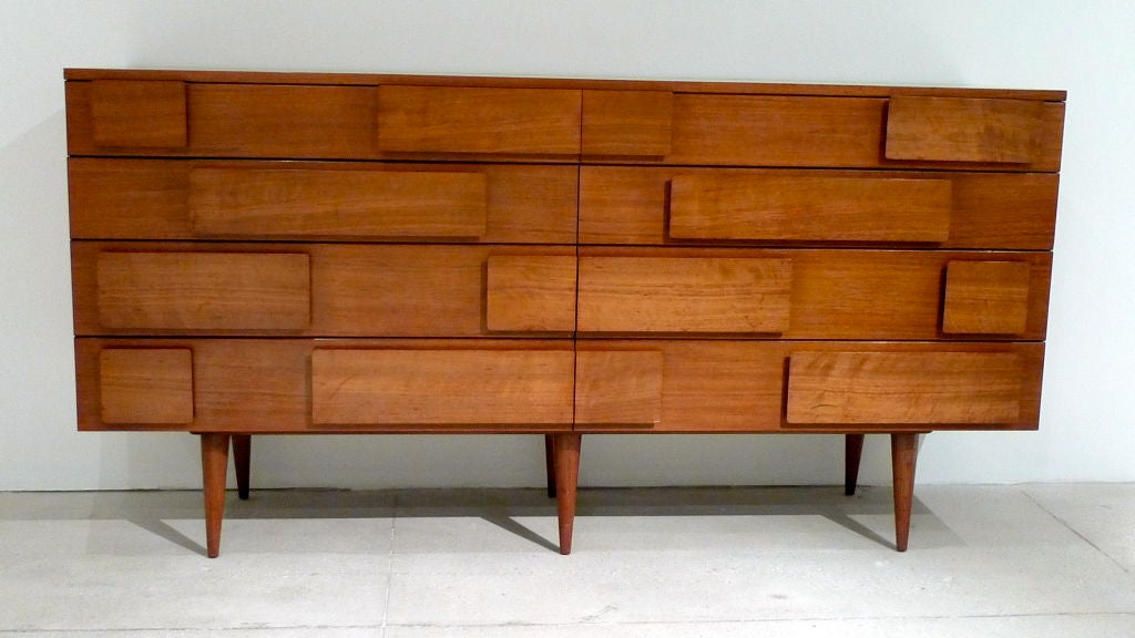 Mid-20th Century Figured Italian Walnut Chest by Gio Ponti for M. Singer & Sons