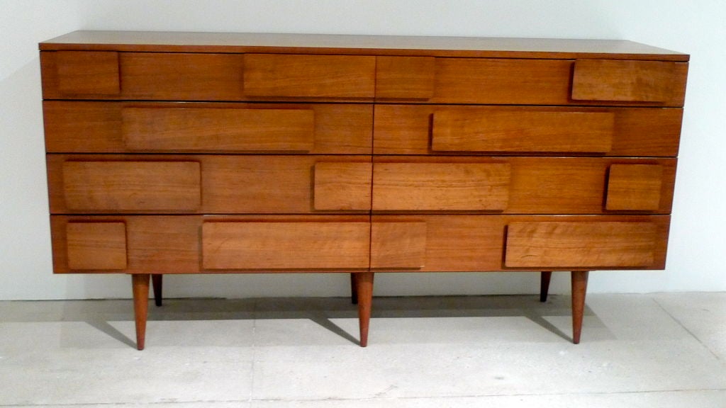 Figured Italian Walnut Chest by Gio Ponti for M. Singer & Sons 1