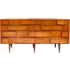 Figured Italian Walnut Chest by Gio Ponti for M. Singer & Sons
