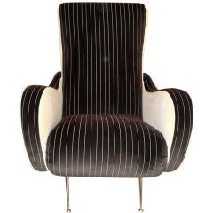 1950's Italian Lounge Chair in Custom Velvet