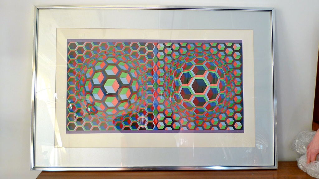 Signed & Numbered Victor Vasarely OpArt Silk Screen Lithograph 1