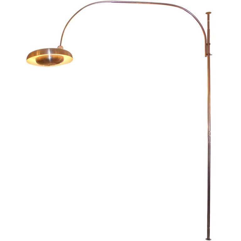 "PR" Floor to Ceiling Arc Lamp by Pirro Cuniberti