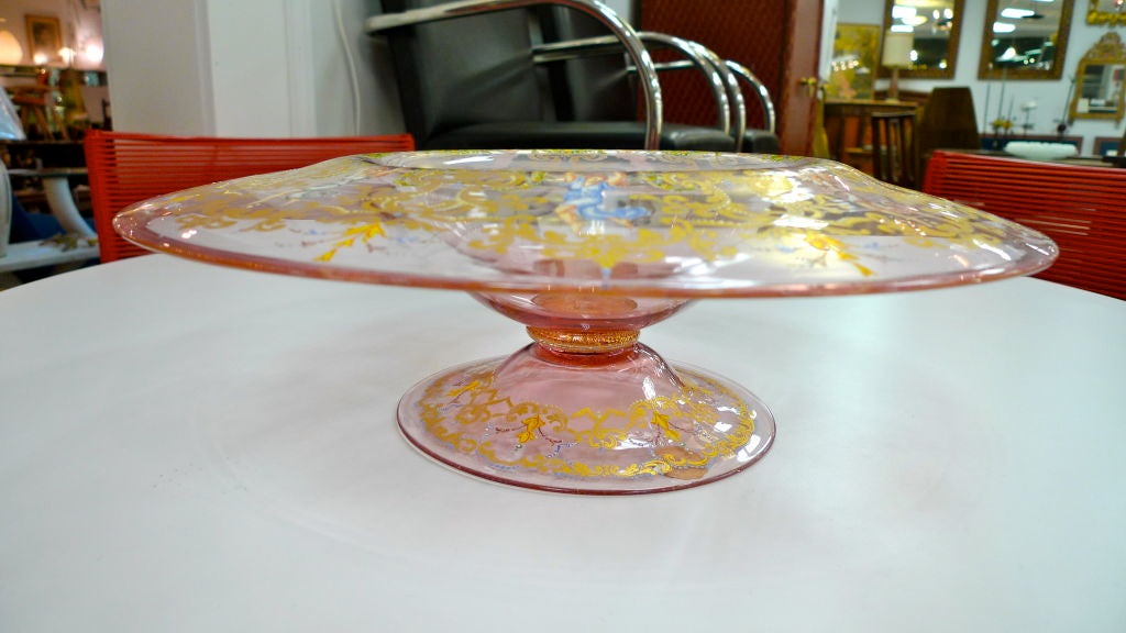 Figural Painted Murano Glass Centerpiece For Sale 2