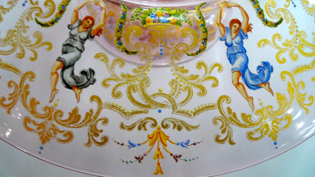 Figural Painted Murano Glass Centerpiece For Sale 4