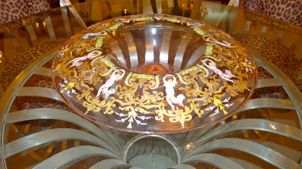 Centro de mesa figurado de cristal de Murano pintado en venta 5