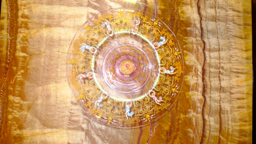 Figural Painted Murano Glass Centerpiece For Sale 5