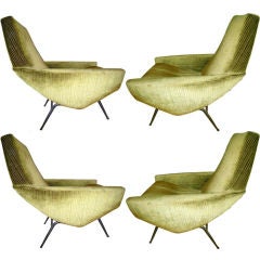 French Modernist Lounge Chairs by Dangles & De France