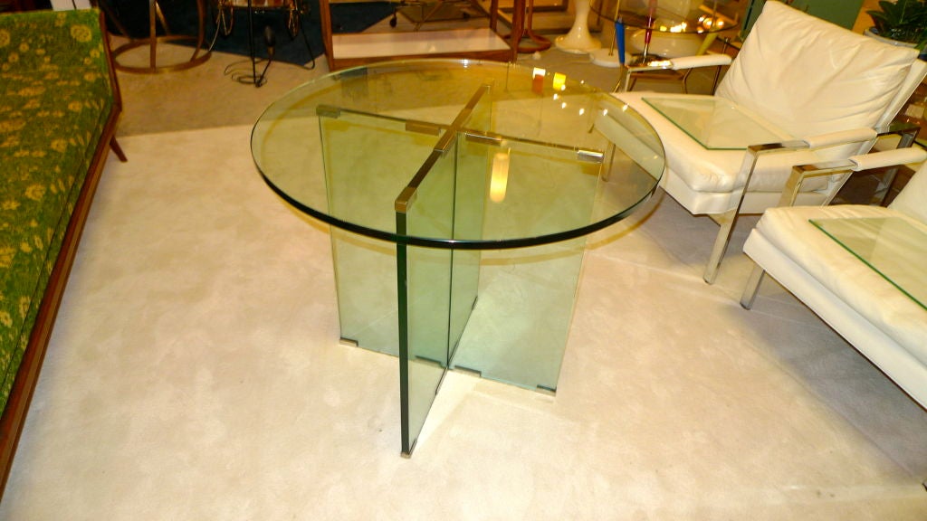 Vintage Ralph Lauren Glass & Chrome Center Table 1