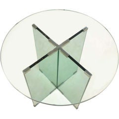 Vintage Ralph Lauren Glass & Chrome Center Table