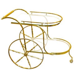 1960's Brass Italian Bar Cart / Serving Trolley