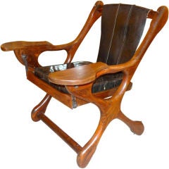 Vintage Don Shoemaker Rosewood Sling Swinger Chair for Senal