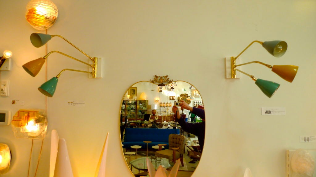 Mid-20th Century Pair of 3 Arm Italian Wall Lights from the 1950's