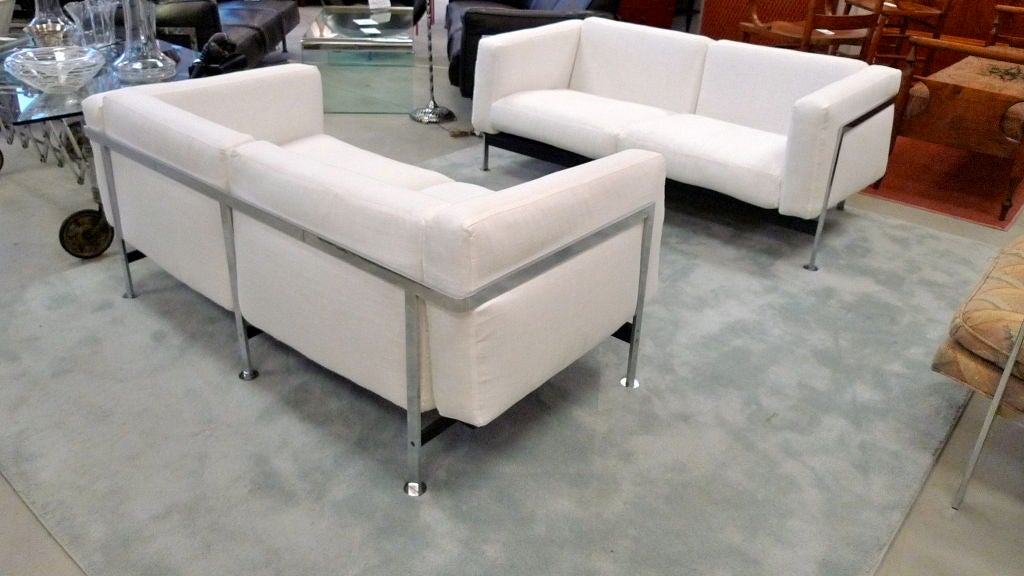 Pair of Atlas Love Seats by Robert Haussman for Stendig