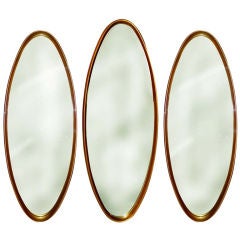 Set of 3 LaBarge Gilt Framed Oval Mirrors