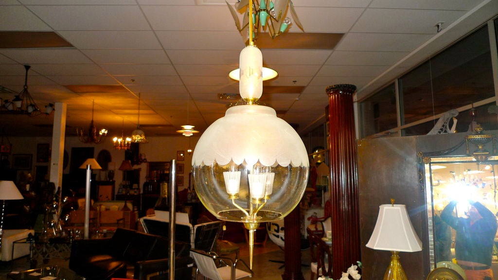 1940s Italian Orb Pendant In Excellent Condition For Sale In Hanover, MA