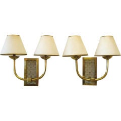 Pair of French 1950's Brass Sconces