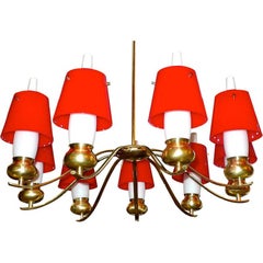 Angelo Lelii for Arredoluce Chandelier Model #12611