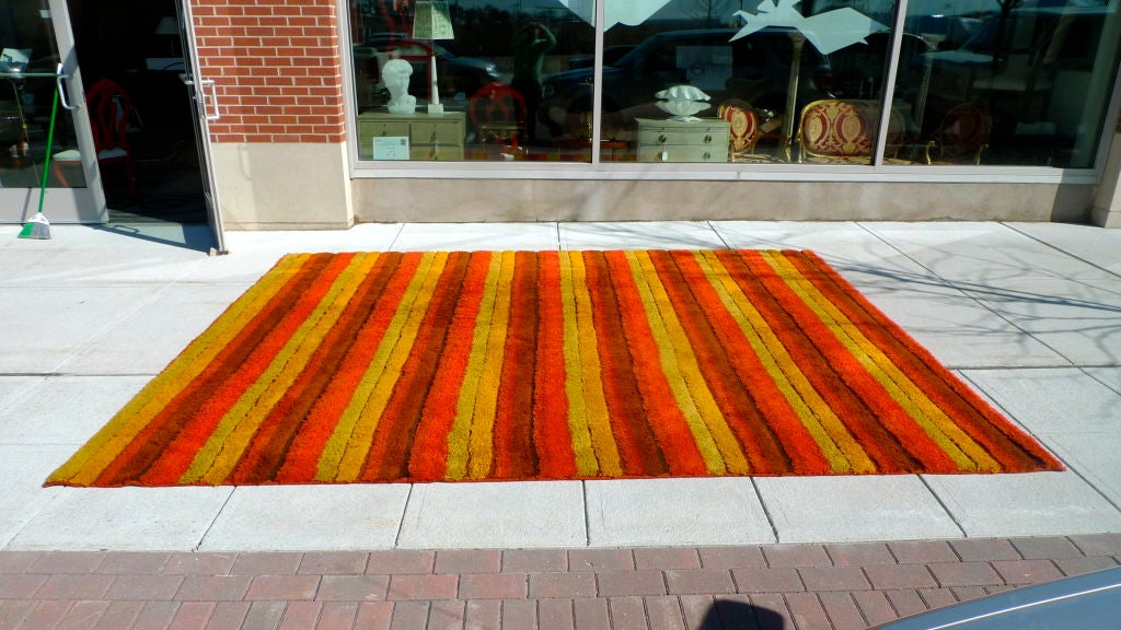 American Vintage 9' x 12' Striped Wool Rug