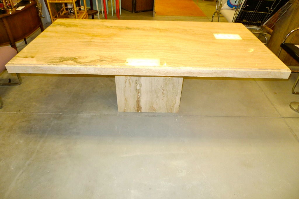 Travertine Marble Pedestal Dining Table 3