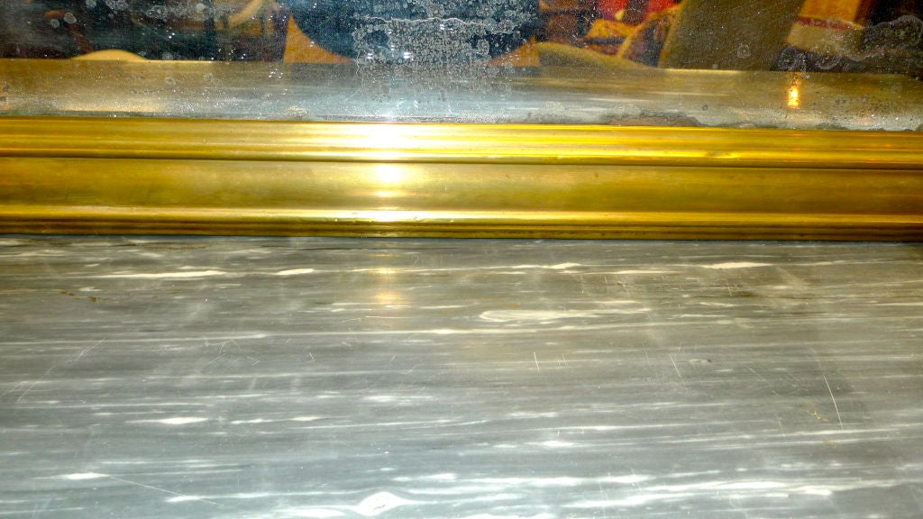 19th Century Antique French Brass Framed Mirror