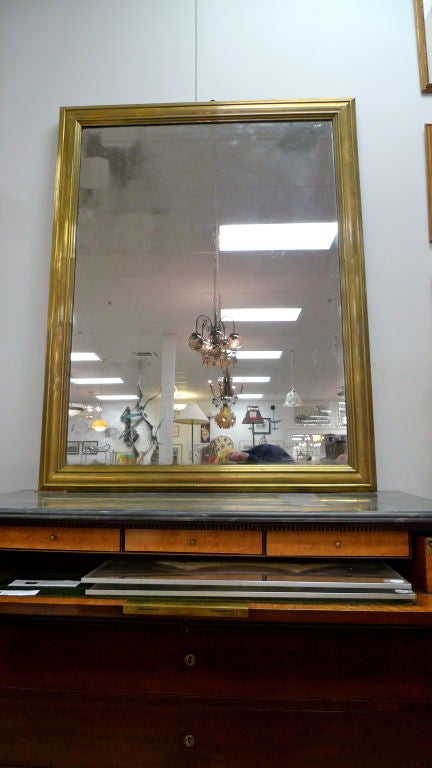 Antique French Brass Framed Mirror 3
