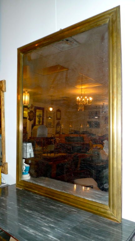 Antique French Brass Framed Mirror 5