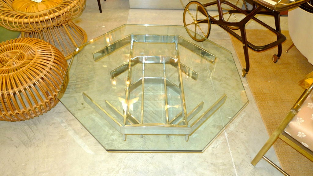 Milo Baughman Chrome Octagonal Cocktail Table