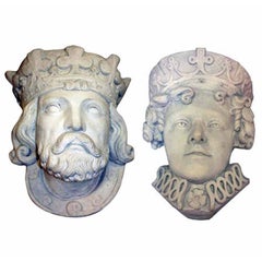 Vintage Medieval King & Queen Decorative Wall Planters