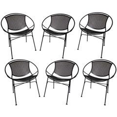 Set of Six Outdoor Dining Chairs by Salterini