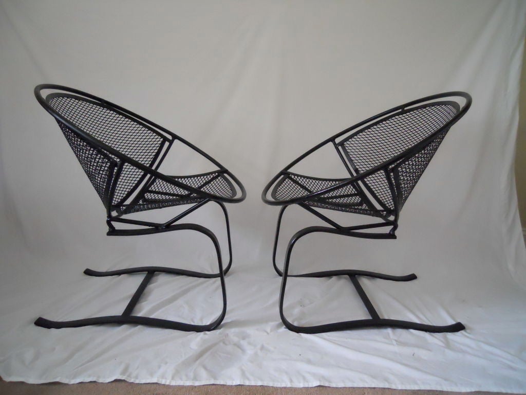 Pair of Salterini Cantilever Spring Chairs 2