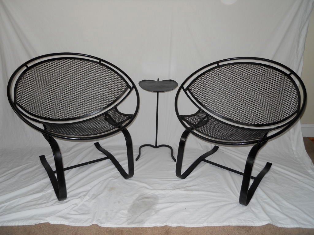 Pair of Salterini Cantilever Spring Chairs 3