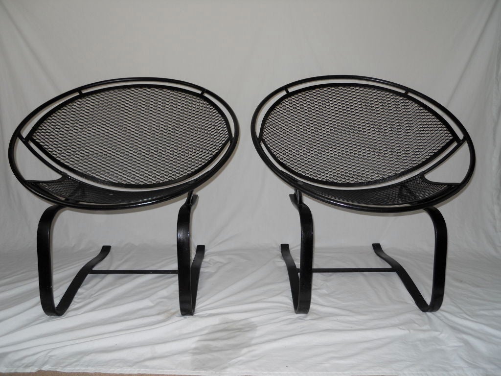 Pair of Salterini Cantilever Spring Chairs 4