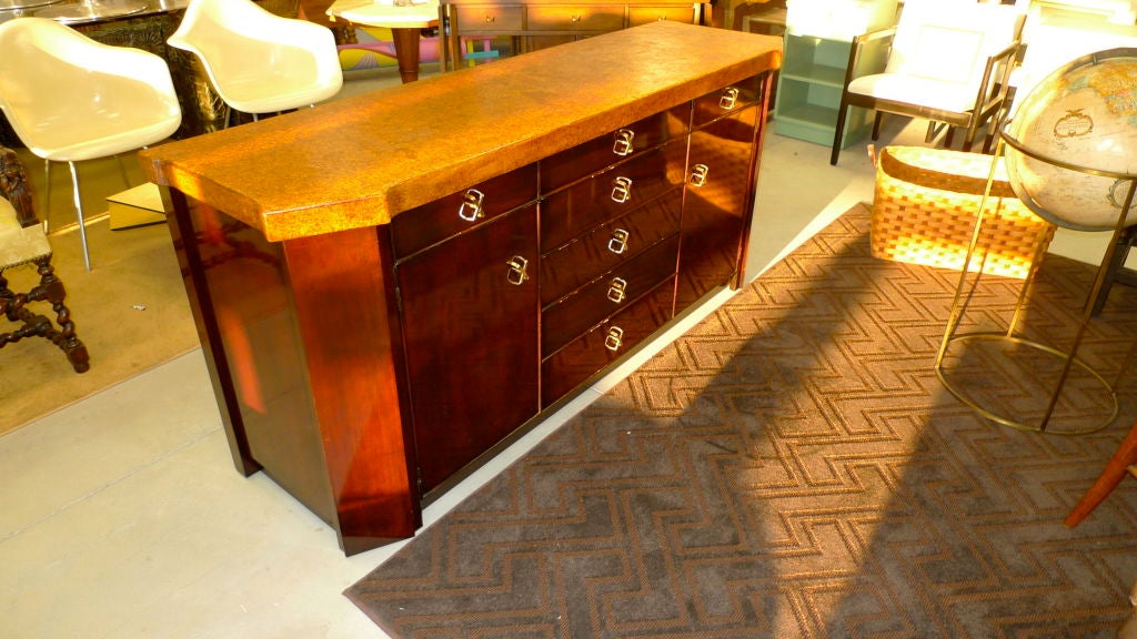 Mid-20th Century Paul Frankl Mahogany Sideboard with Cork Top SATURDAY SALE