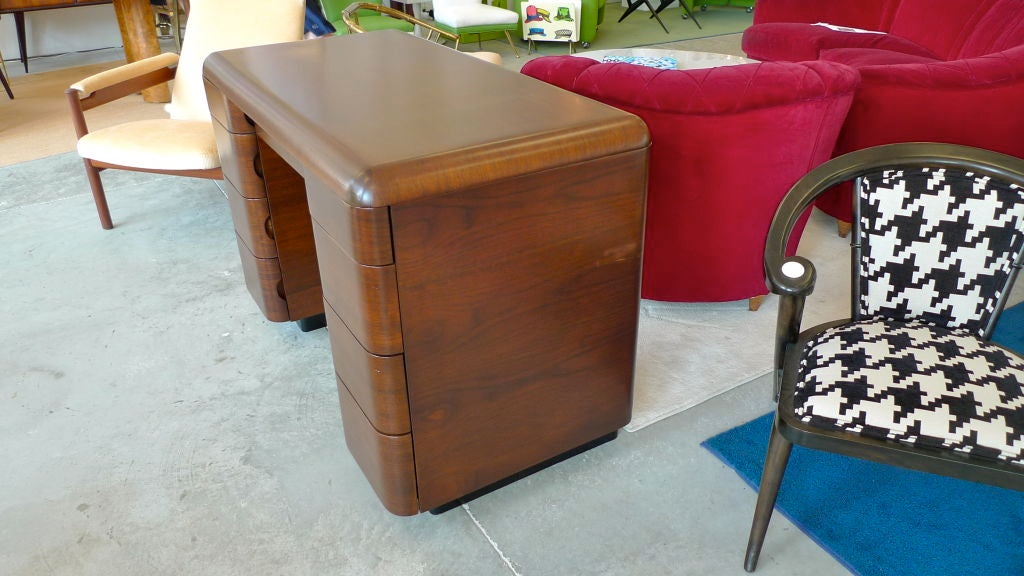 Paul Goldman Bent Plywood Desk for Plymold Corp 5