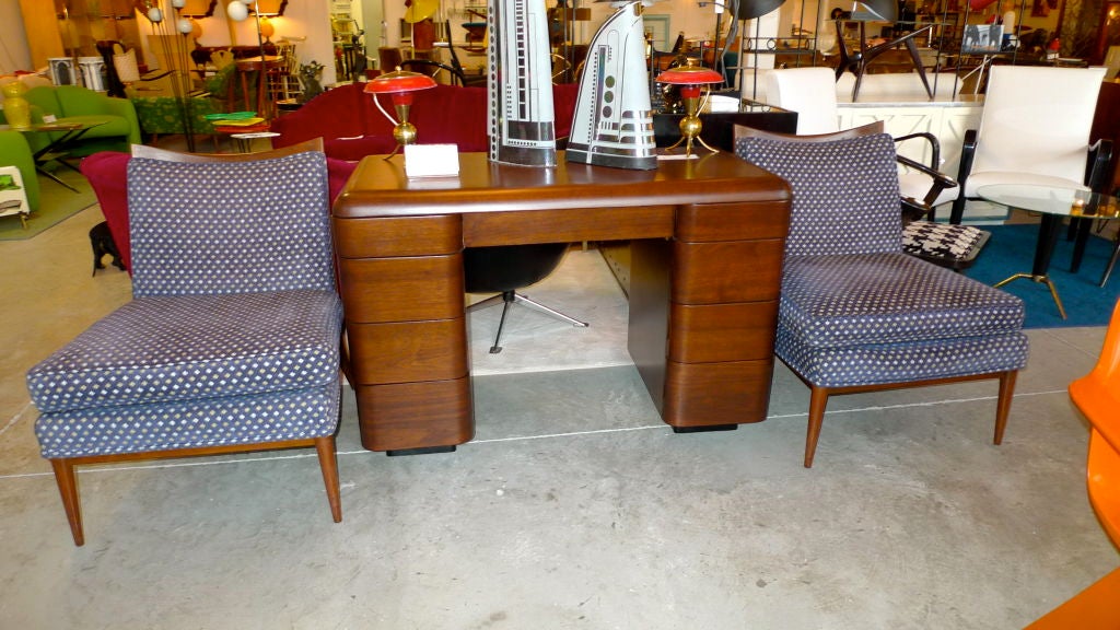 Mid-20th Century Paul Goldman Bent Plywood Desk for Plymold Corp