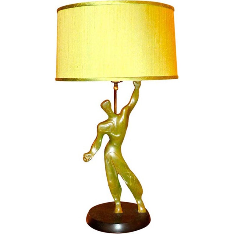 Figurale modernistische Tischlampe von Heifetz im Angebot