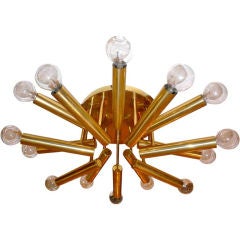 Vintage Stilnovo Brass Ceiling Light