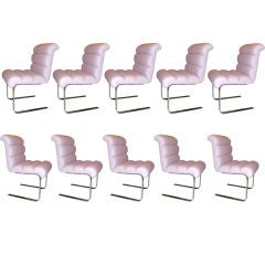 Vintage Set of 10 Lugano Chairs by Leon Rosen for Pace Collection