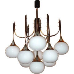 Belgian Space Age 9 Globe Chandelier 10