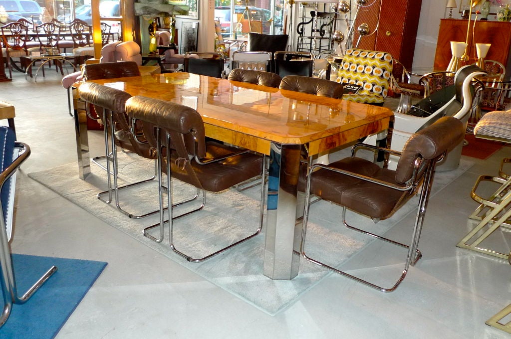 Italian Set of 6 Tucroma Dining Chairs by Mariani for Pace Collection