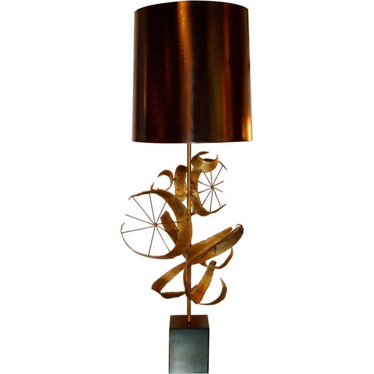 Brutalist “Setarrah” Lamp by Bijan of California for Laurel For Sale