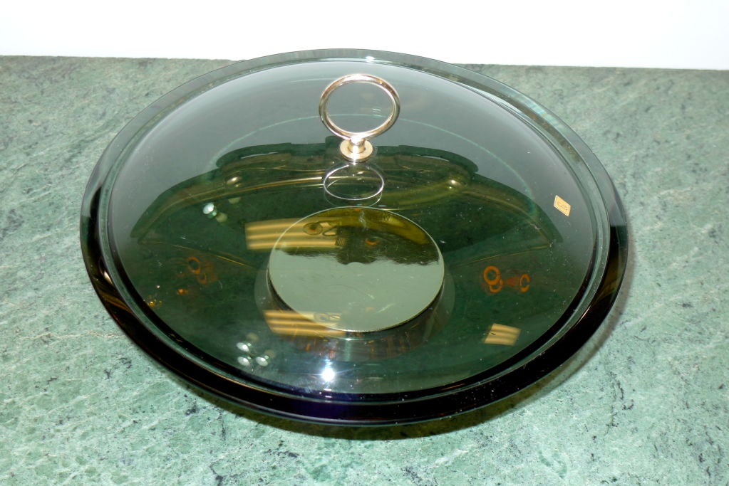 Fontana Arte Lidded Bowl by Max Ingrand In Excellent Condition In Hanover, MA