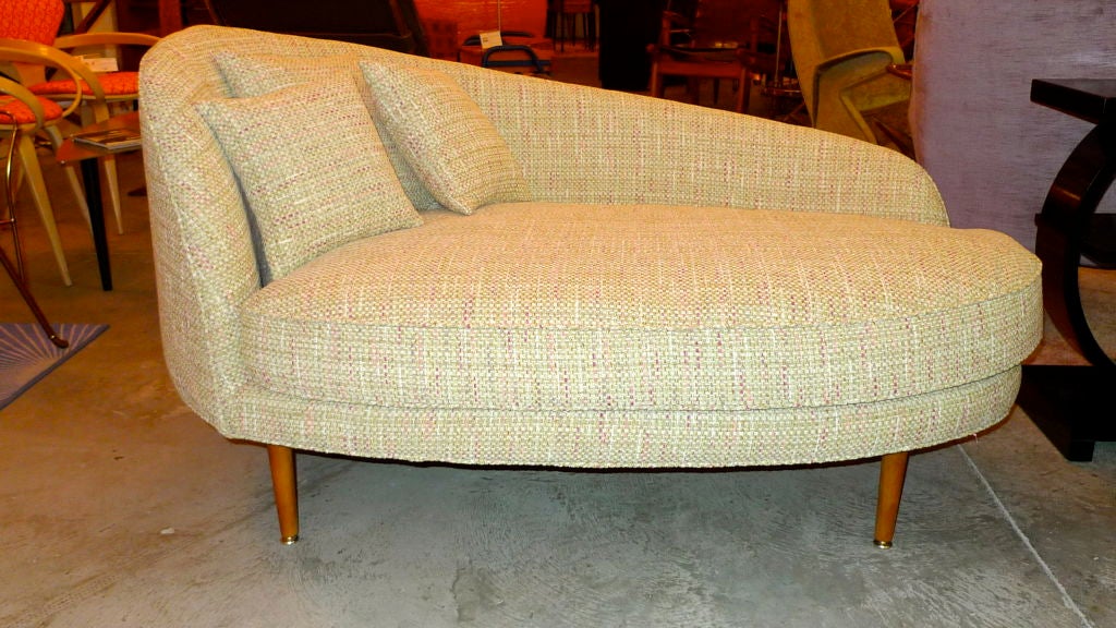 Curvaceous oval chaise designed by Adrian Pearsall for Craft Associates circa 1964.
