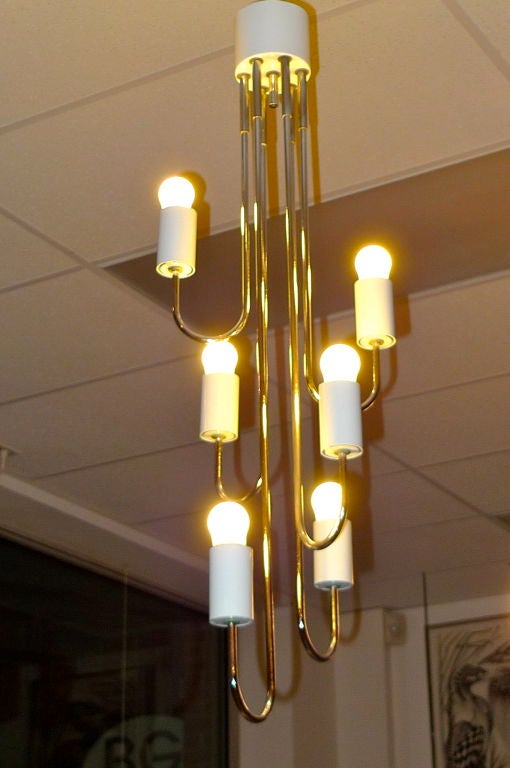 Six Light Chandelier by Gaetano Sciolari  In Excellent Condition For Sale In Hanover, MA
